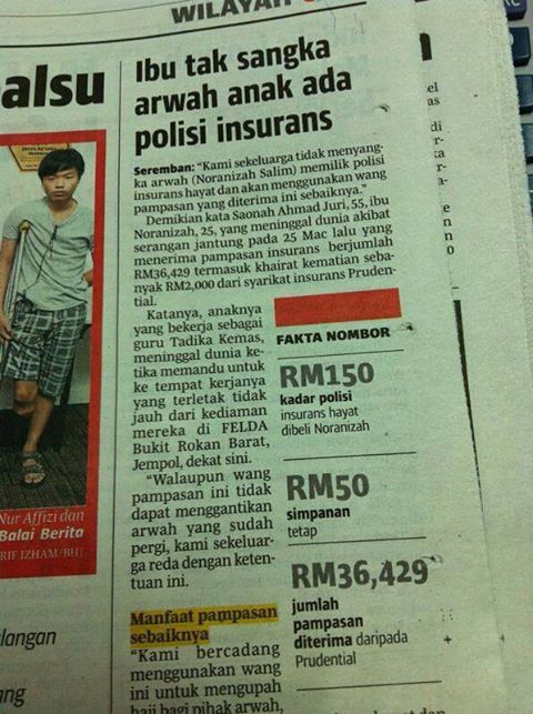 Arwah insuran Claim PRU BSN Takaful